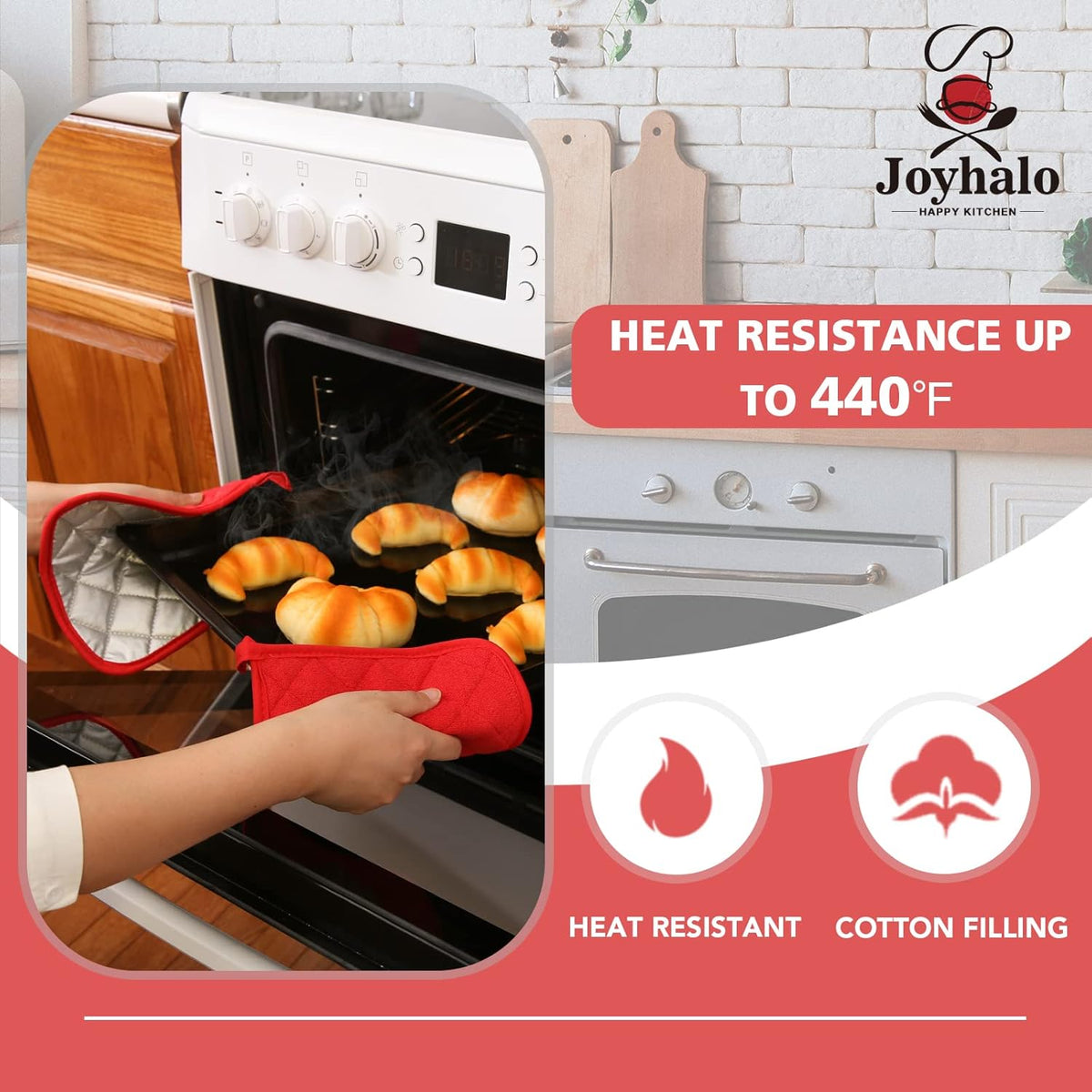 Joyhalo 4 Pack Heat Resistant Pot Holders - Terry Cloth Sets for Cooking & Baking