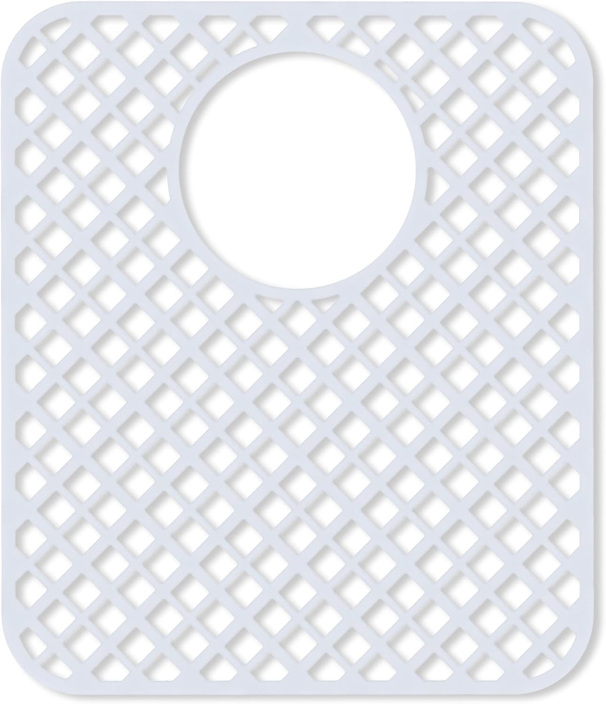 2 Pack Silicone Sink Protectors for Kitchen Sink, Lozenge Pattern 13 x 11 Inches Sink Mat, Non-Slip and Durable Sink Protector Silicone, Rear Drain, White