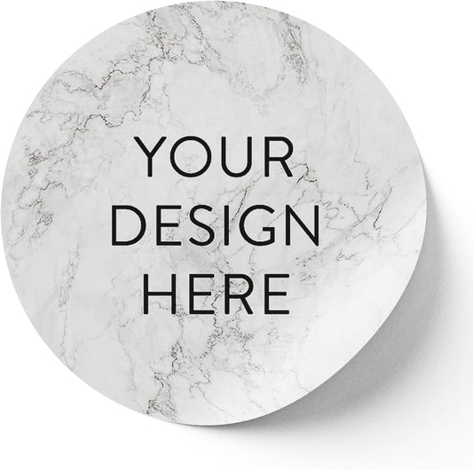 100 Custom Vinyl Stickers - Upload Your own Image, Text, Design, Logo - Personalized Logo Labels for Handmade, Packaging, Bottle, Jars, Candle, Brand Stickers (Silver Marble, 1.5x1.5)