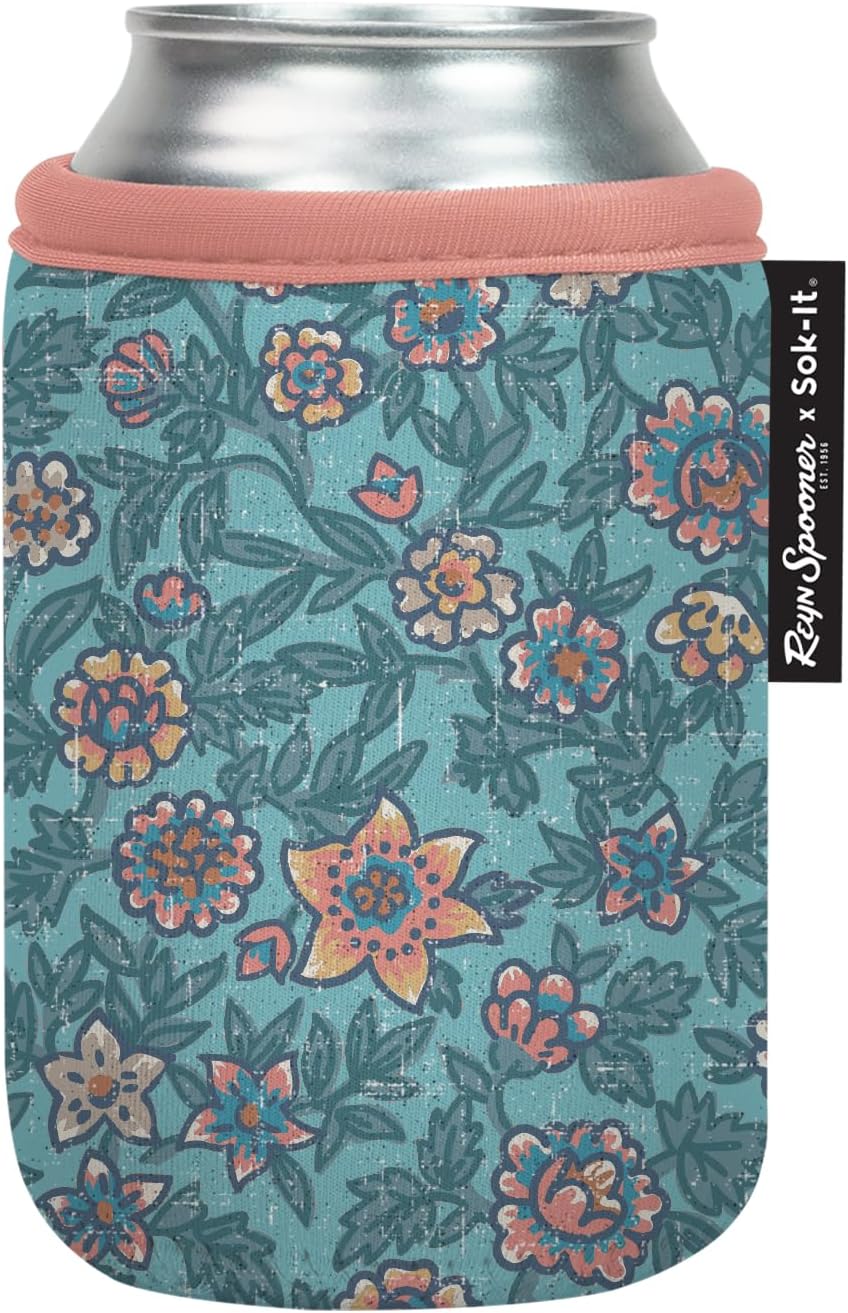Sok It CanSok Sleeve for Beer & Soda Insulated Neoprene Cover (Reyn Spooner Wild Flowers, 12oz Can Sleeve)