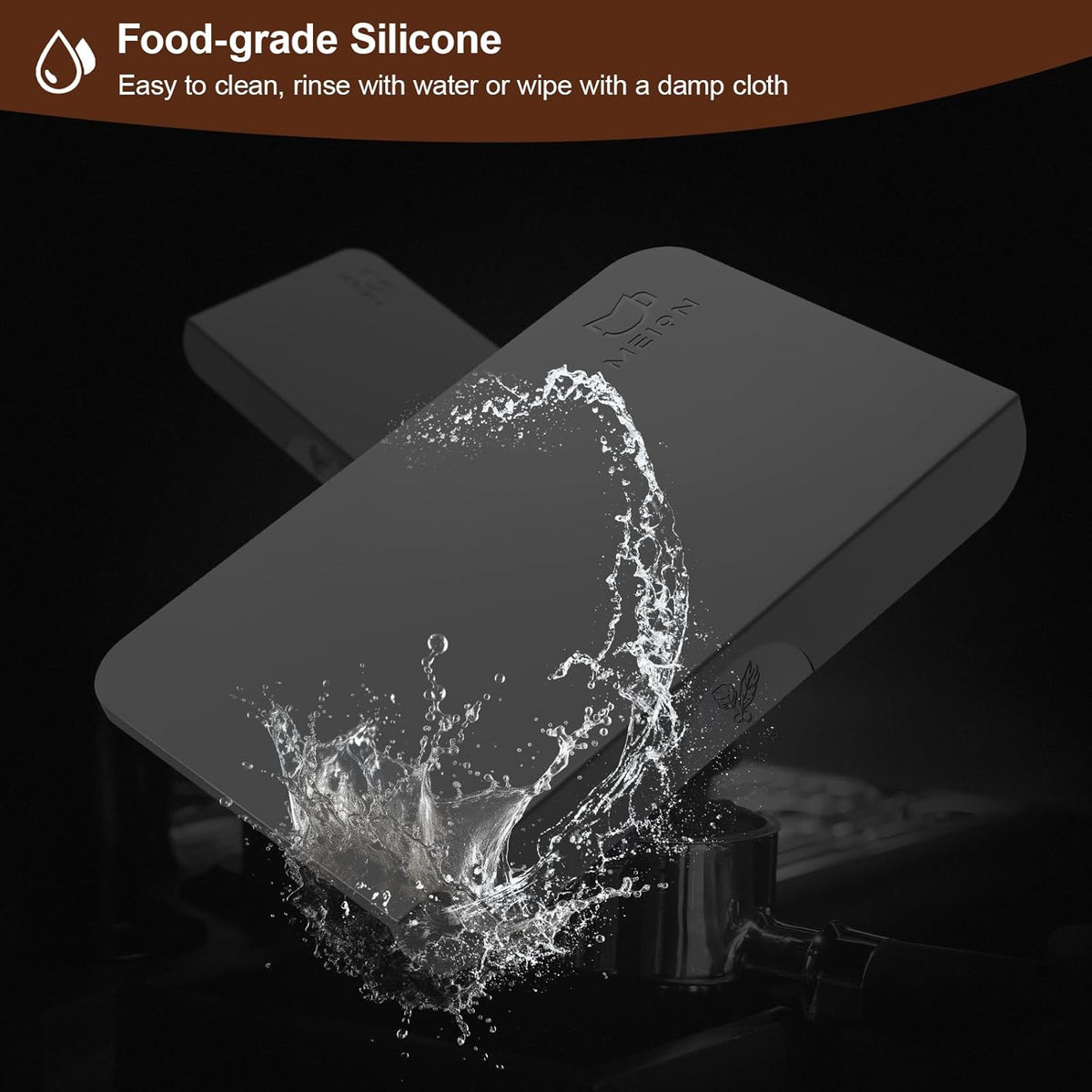 MEION Espresso Tamping mat, Coffee Espresso Tamper Mat, Food Grade Silicone Tamp Mat, Tamper Mat for Espresso Machine Espresso Accessories, Waterproof and Heat Resistant Espresso Mat