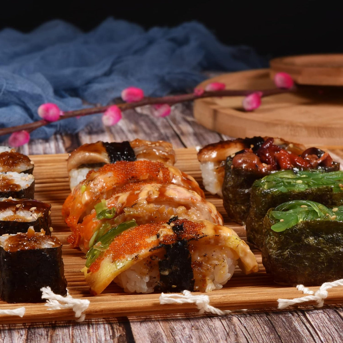 9.5"x9.5"Bamboo Sushi Rolling Mat,kimbap roller(4 PCS)