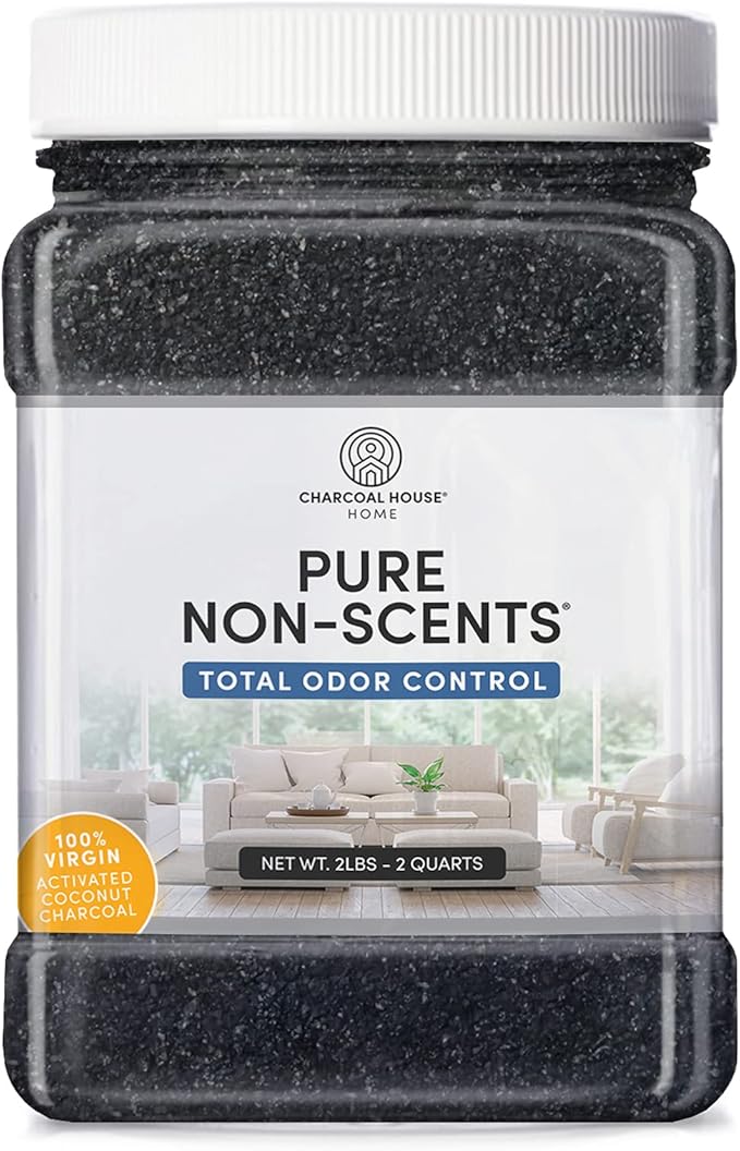 Pure Non Scents® Granular Coconut Shell Activated Charcoal - Non Toxic Odor Absorber & Eliminator for Home, Car, Shoes, Closet, Fridge, & More - Safe Deodorizer for Bad Odors - Unscented, 2lbs