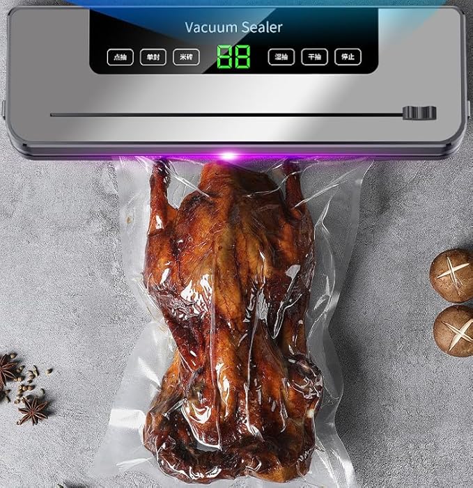 Primewave- Vacuum Sealer Machine for Food Preservation – 120W Powerful Food Saver with 30cm Sealing Width |Dry & Moist Mode| 1-Touch Automatic Operation |10 BPA-Free Vacuum Bags