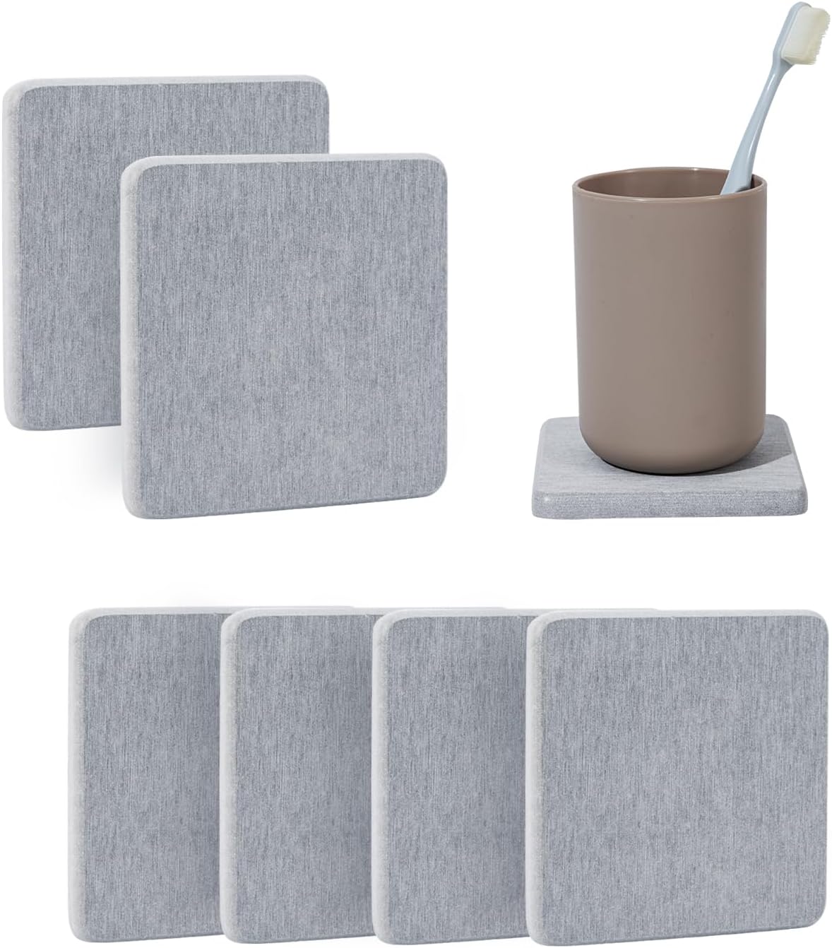 6 Pieces Water Absorbent Diatomite Coasters, Diatomaceous Earth Kitchen Soap Dish Bathroom Trays Water Absorbing Stone Tray for Sink Used for Hand Soaps Drinks Bottles