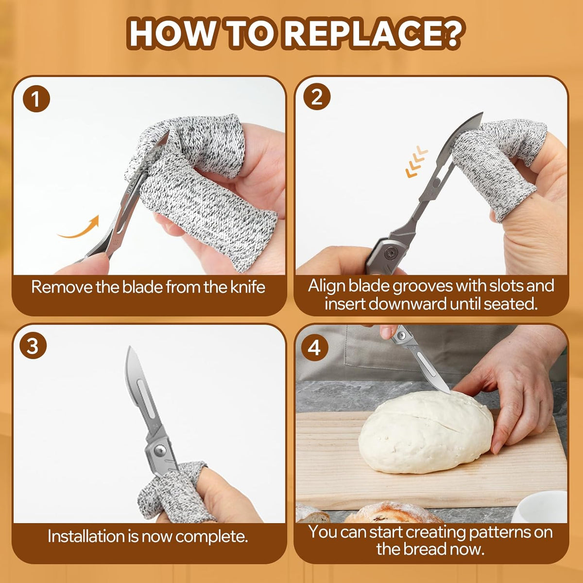 Bread Lame Dough Scoring Tool – Multi-Purpose Scoring Knife, Folding Bread Scorer Tool for Sourdough & Bread Baking with 10 Bread Razor Blades （Grey）