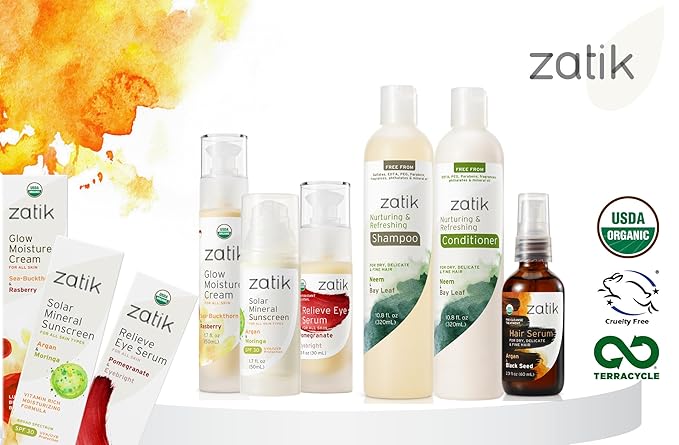 Zatik Naturals - Gratitude Face Serum with Seaweed and Algae, USDA Organic,Vegan, Non GMO Gluten Free Soy Free Alcohol Free pH Balanced Biodegradable, 1.0 fl oz, 30ml