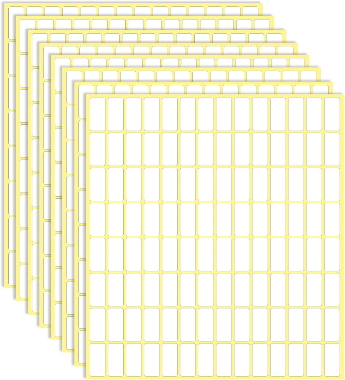 30 Sheets White Labels Stickers for Writing 10 X 20 mm Small Price Tags Blank Storage Container Stickers for Jars File Folders School Office Kitchen (3360 Labels)