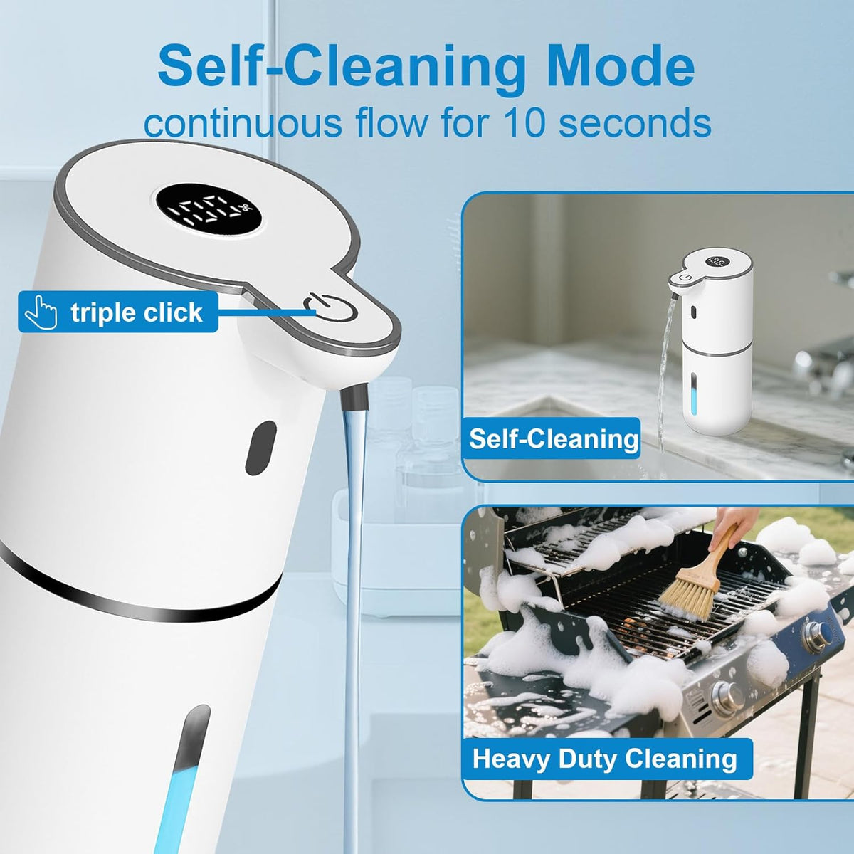 2 Pack Automatic Liquid Soap Dispenser Touchless, USB Rechargeable Smart Hand Soap Dispenser, 6-Level Adjustable, 12.8oz/380mL Wall Mount for Bathroom Kitchen Dish Soap