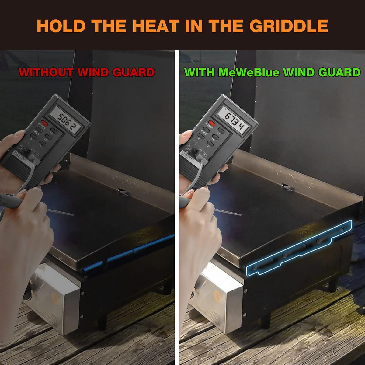 Upgraded Wind Guards for Blackstone 36” Griddle, Blackstone Griddle Accessories Fit for Black stone Grill, 5015 Magnetic Stainless Steel Wind Screens Protect Flame Hold Heat, Compatible with Hood