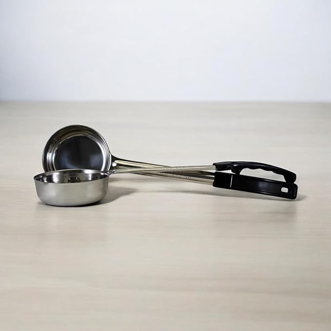 6 Ounce Solid Stainless Steel Portion Control Ladle Spoon for Measuring and Serving; Commercial Grade Serving Scoops [Pack of 12]