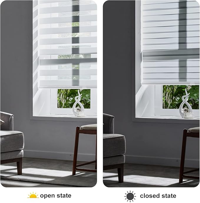 Persilux Window Shade, Cordless Blinds & Shades (41" W x 72" H, White), Light Filtering Roller Shade, Polyester, Safety Design, Room Darkening