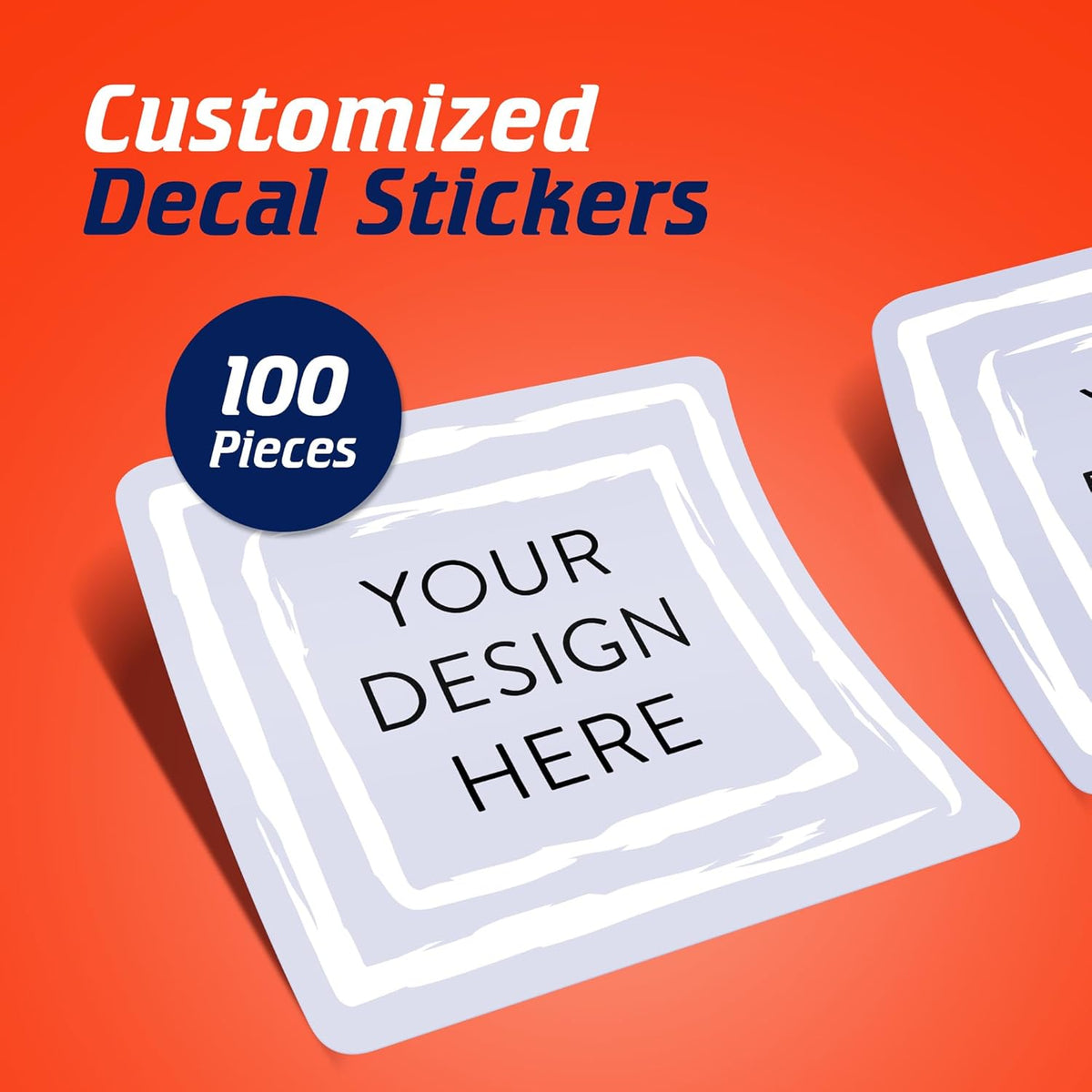 100 Custom Vinyl Stickers - Upload Your own Image, Text, Design, Logo - Personalized Logo Labels for Handmade, Packaging, Bottle, Jars, Candle, Brand Stickers (Lavender Square, 2x2)
