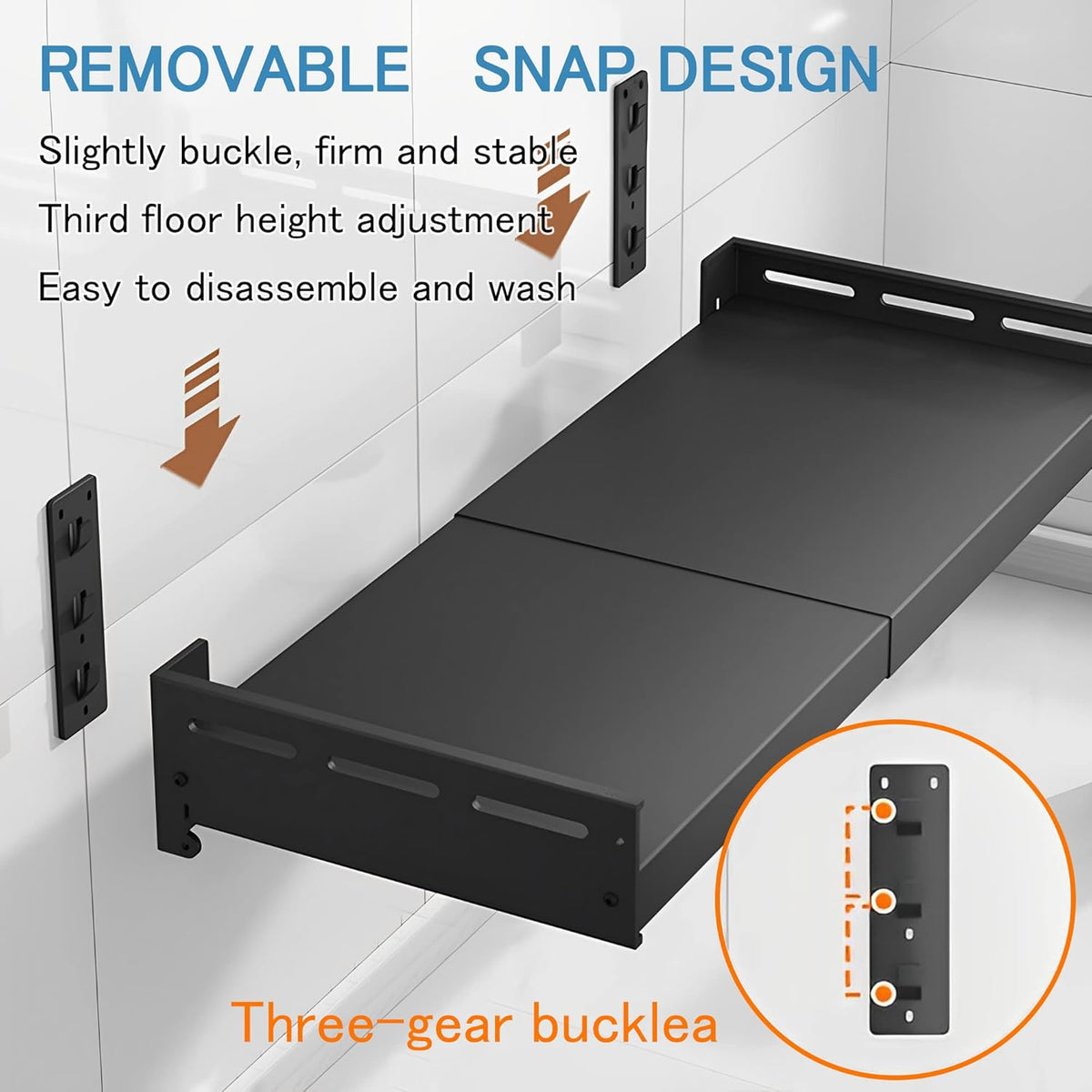 Retractable Stainless Steel Wall Rack, Commercial Storage Rack, countertop Multifunctional Storage Bracket, Kitchen Seasoning Rack for Electric Oven Microwave (16"~25.5" Black)