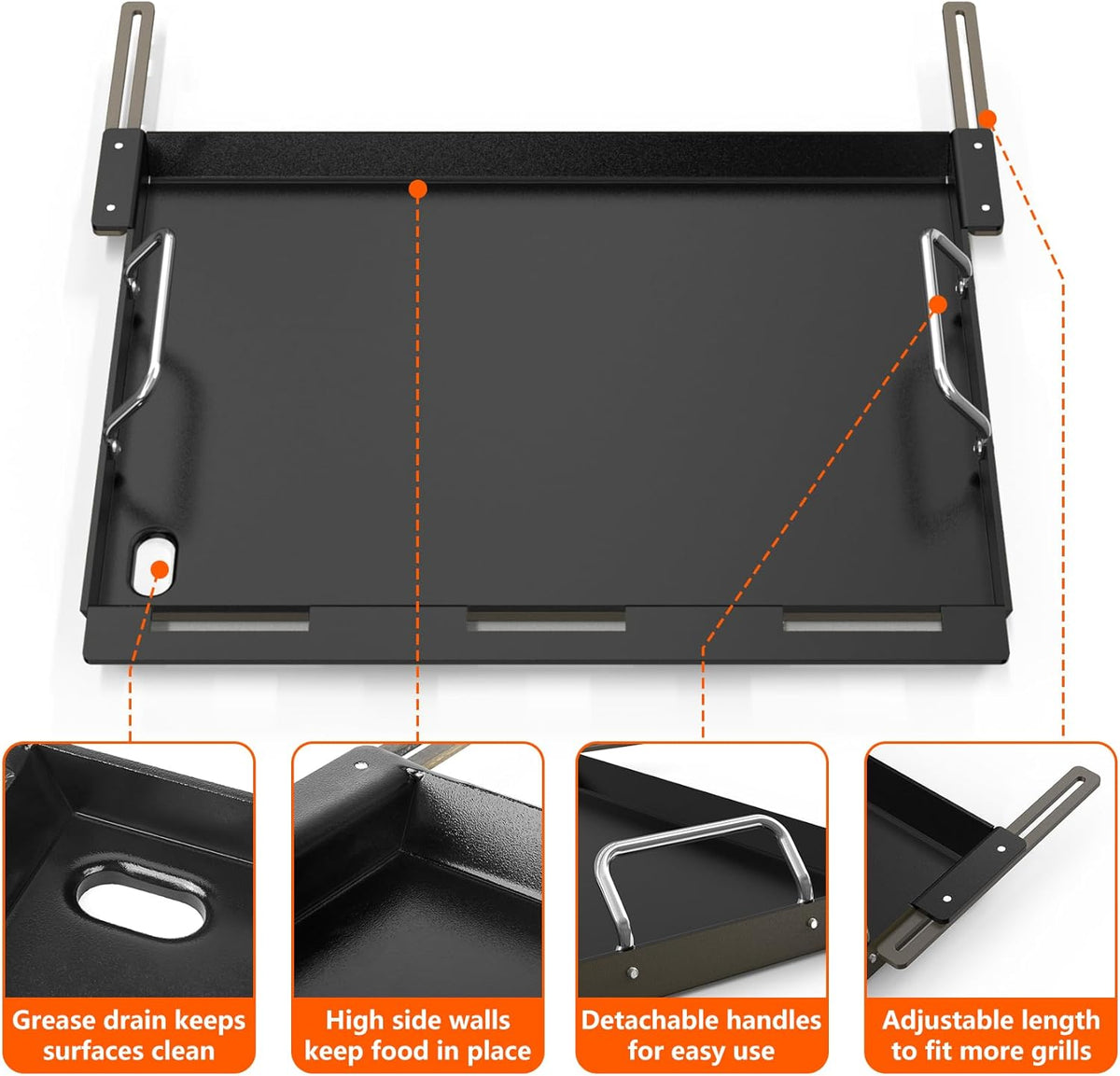 Stanbroil Universal Full Size Griddle Insert for Most 3-Burner Gas Grill - Compatible with Weber, Royal Gourmet, Cuisinart, Char-Broil, Nexgrill, Napoleon, Dyna-Glo, Monument Grills and More