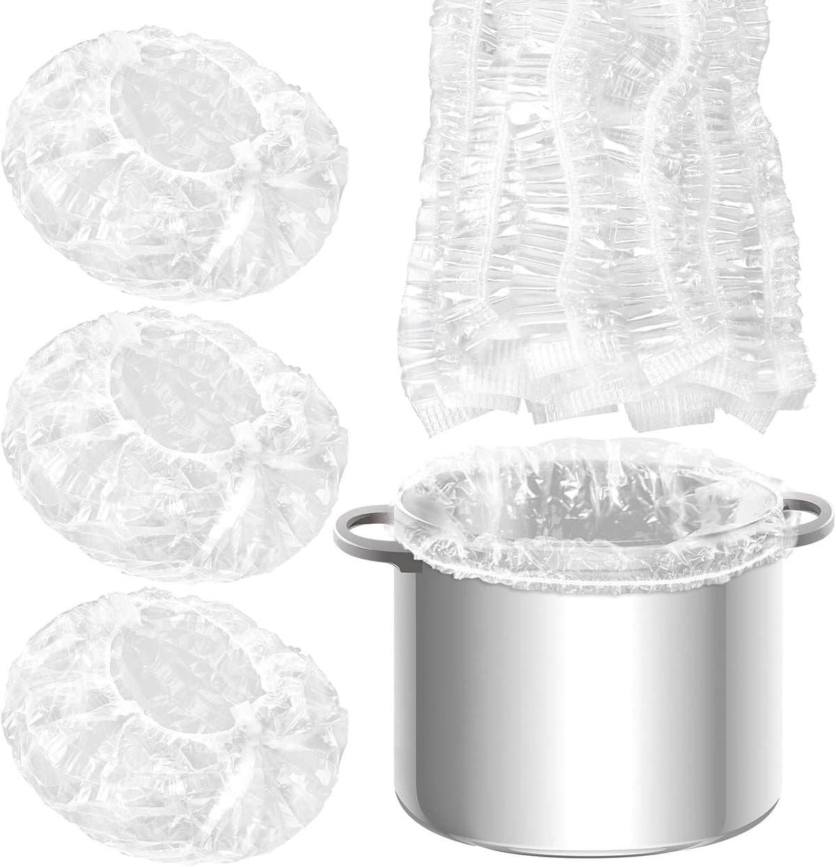 Maxdot 50 Pcs Disposable Slow Cooker Liners with Elastic Band Multi Use Cooking Pot Liners Fit 3 QT to 6.5 QT Large Slow Cooker Cooking Bags Suitable for Oval and Round Pots