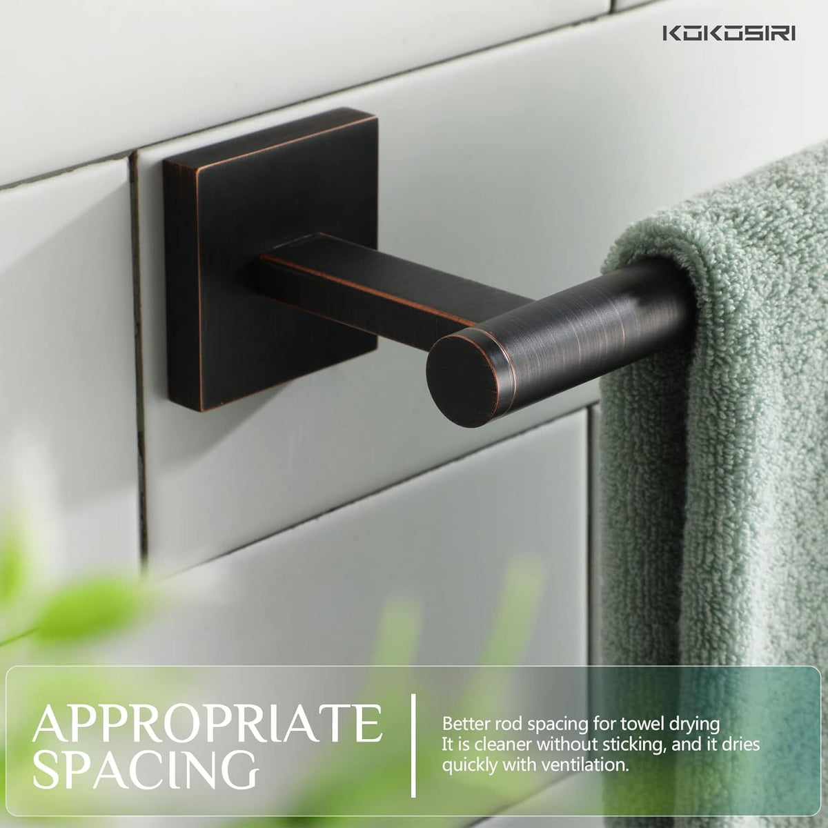 KOKOSIRI Bathroom Towel Bar Hand Towel Holders Wall Mounted Screw in Washroom Kitchen Rail Stainless Steel Bath Accessories Oil Rubbed Bronze, B3008ORB