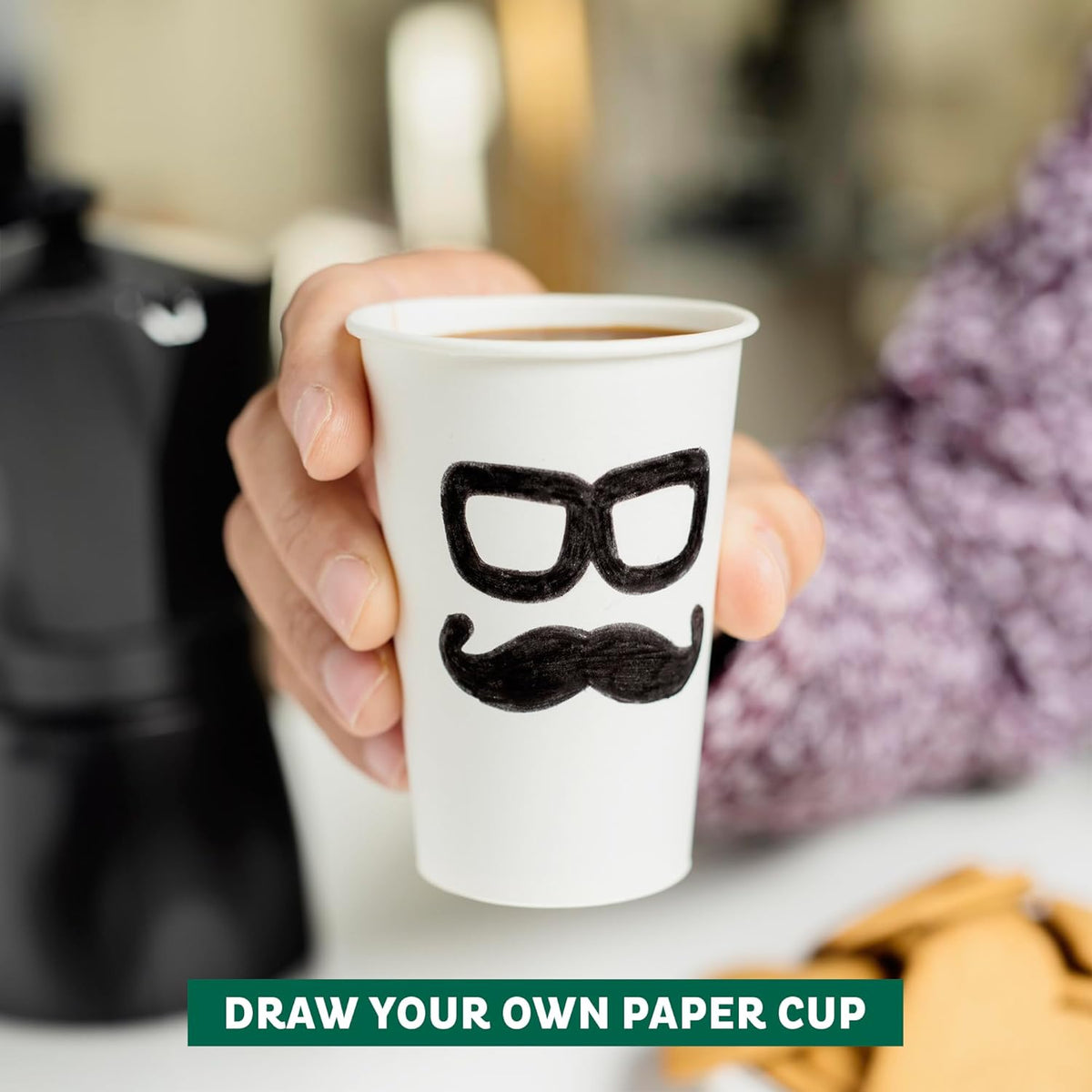 Freshware Coffee Cups 16 oz [300 Pack] Disposable Paper Cups for Hot or Iced Coffee Cup, Slushie Cup, Milkshakes, Smoothies, and Tea