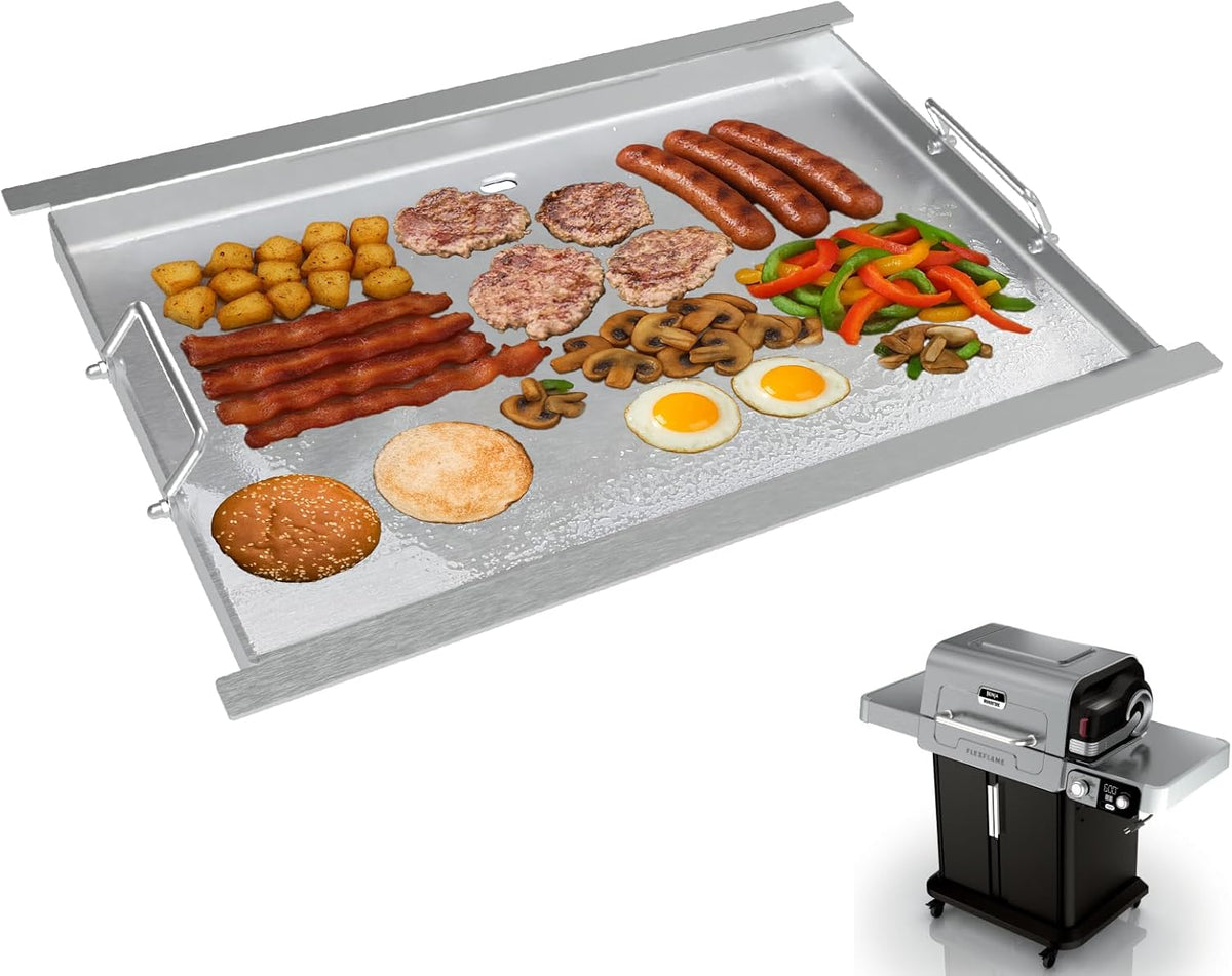 Upgrades Full-Size Griddle Inserts for Ninja PG300 Series Grill Accessories, Stainless Steel Sizzle Griddle Plate for Ninja FlexFlame Grills, for Flex Flame XSKHLFGRIDLE Accessories, 24" x17"