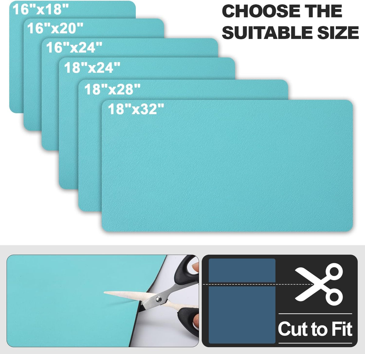 Dish Drying Mat for Kitchen Counter | Coffee Bar Mat for Countertops | Heat Resistant Drainer Mat with Non-slip Rubber Backed | Hide Stain Kitchen Absorbent Draining Mat | Turquoise 18"x28"