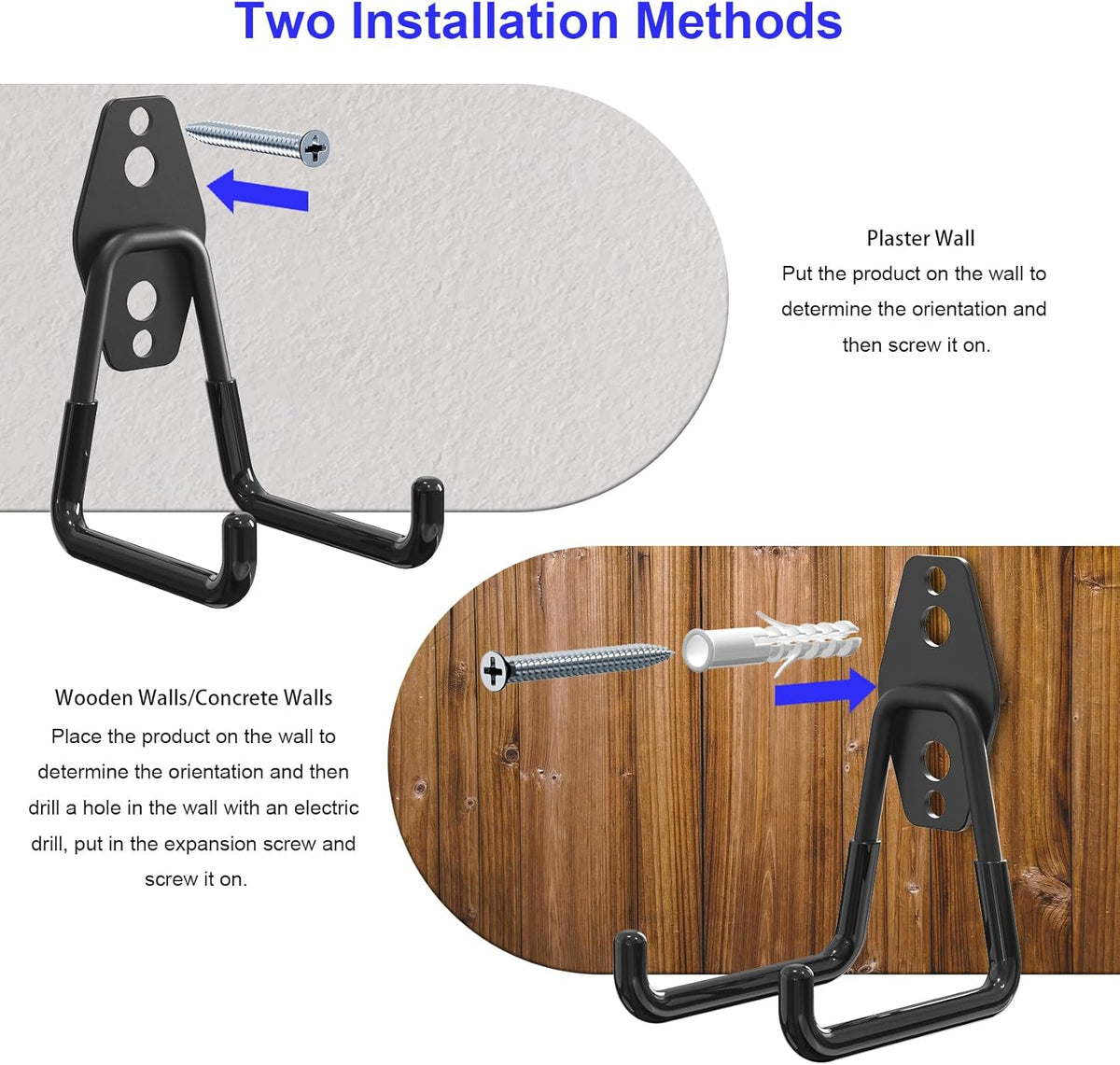 Heavy Duty Storage Magnetic Utility Hooks Large Garage Magnet Hooks with Anti-Slip Coating for Metal Cabinet,Pegboard,Garage Shelve,Garden Tools (3PCS 2.59'' Black)