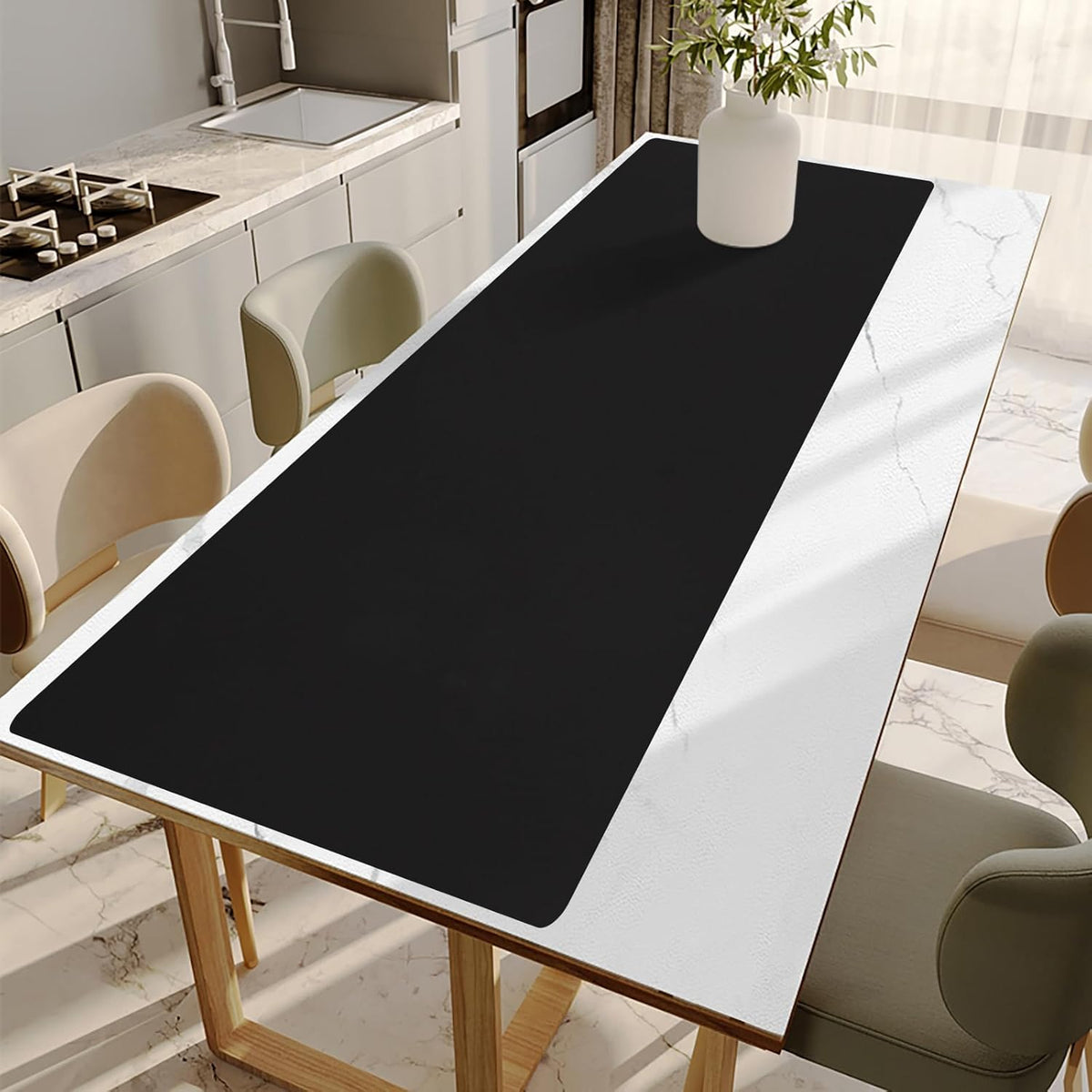 Large Silicone Mats for Kitchen Counter,Countertop Protector for Pastry Making,Silicone Mats for Crafts,Skin-Friendly Surface Vanity Mat,Freely Cuttable(Black, 16" x 72" x 1.6mm)