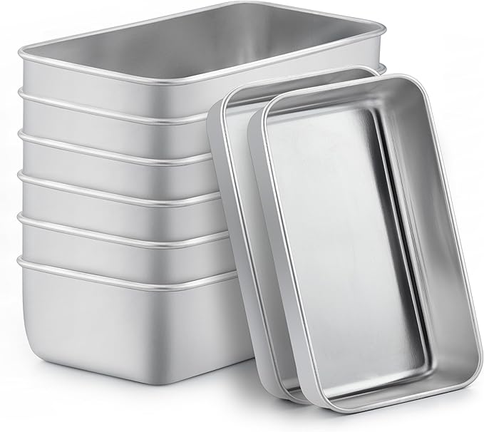 TeamFar Loaf Pans for Baking, 9 × 5 Inch Stainless Steel Loaf Bread Pans Tins for Homemade Bread/Brownies, Healthy & Sturdy, Oven & Dishwasher Safe - Set of 8