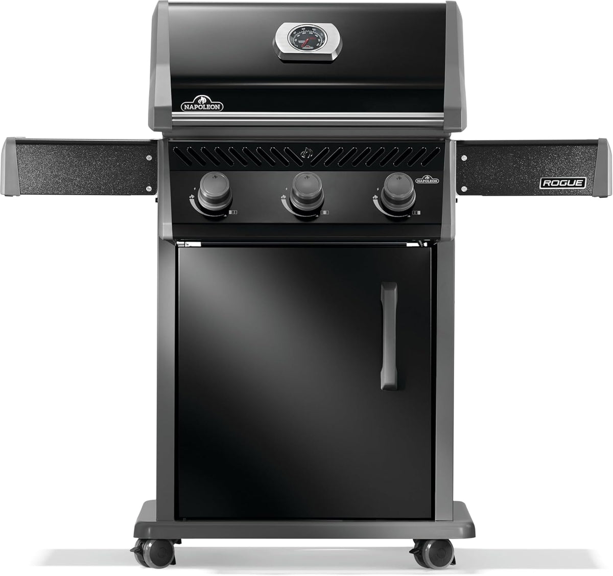 Napoleon Rogue 425 Propane Gas Grill, Black, Durable 3-Burner BBQ