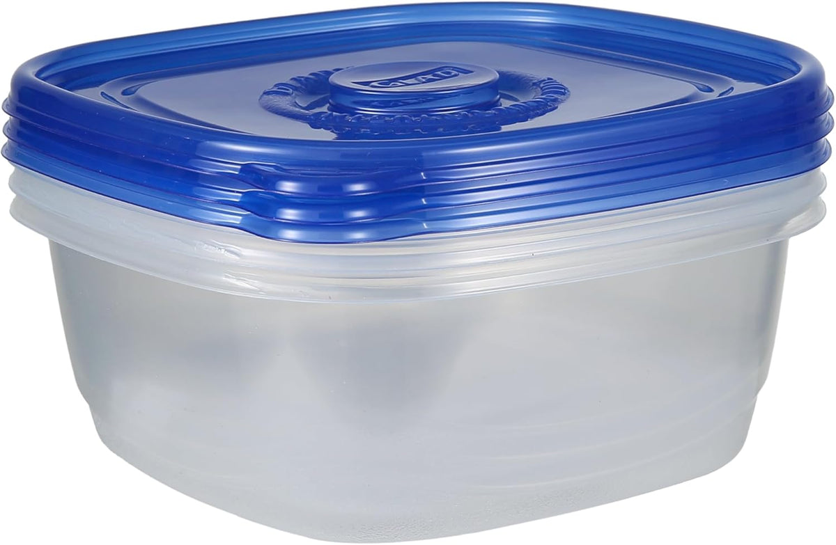 Glad GladWare Family Size Food Storage Containers, XL Square - Meal Container Holds up to 104 Ounces of Food - Lock Tight Seal, 3 Count - 3 Pack