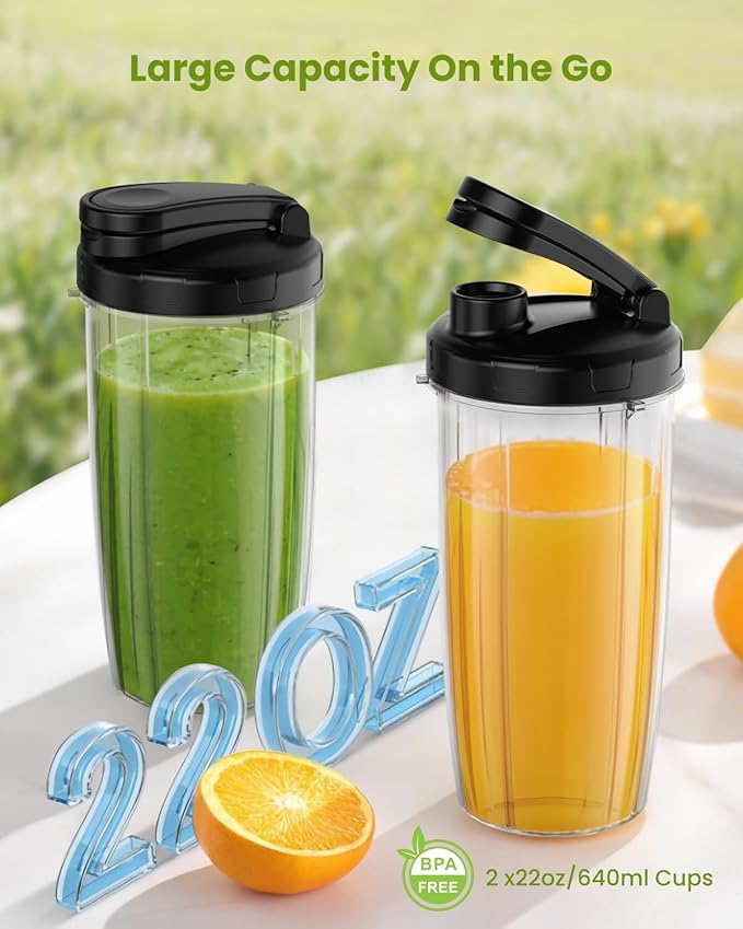 Blenders for Smoothie, 900W Personal Blender for Shakes and Smoothies with 2 * 22oz BPA Free Portable Cups, Small Juicer for Protein Shake, Baby Food, Frozen Drink