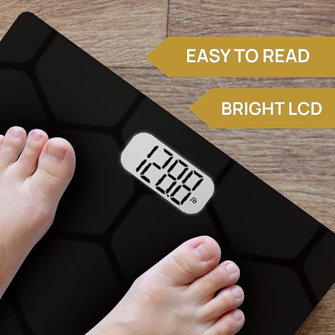 INEVIFIT Bathroom Scale, Highly Accurate Digital Bathroom Body Scale, Measures Weight up to 400 lbs. Includes Batteries