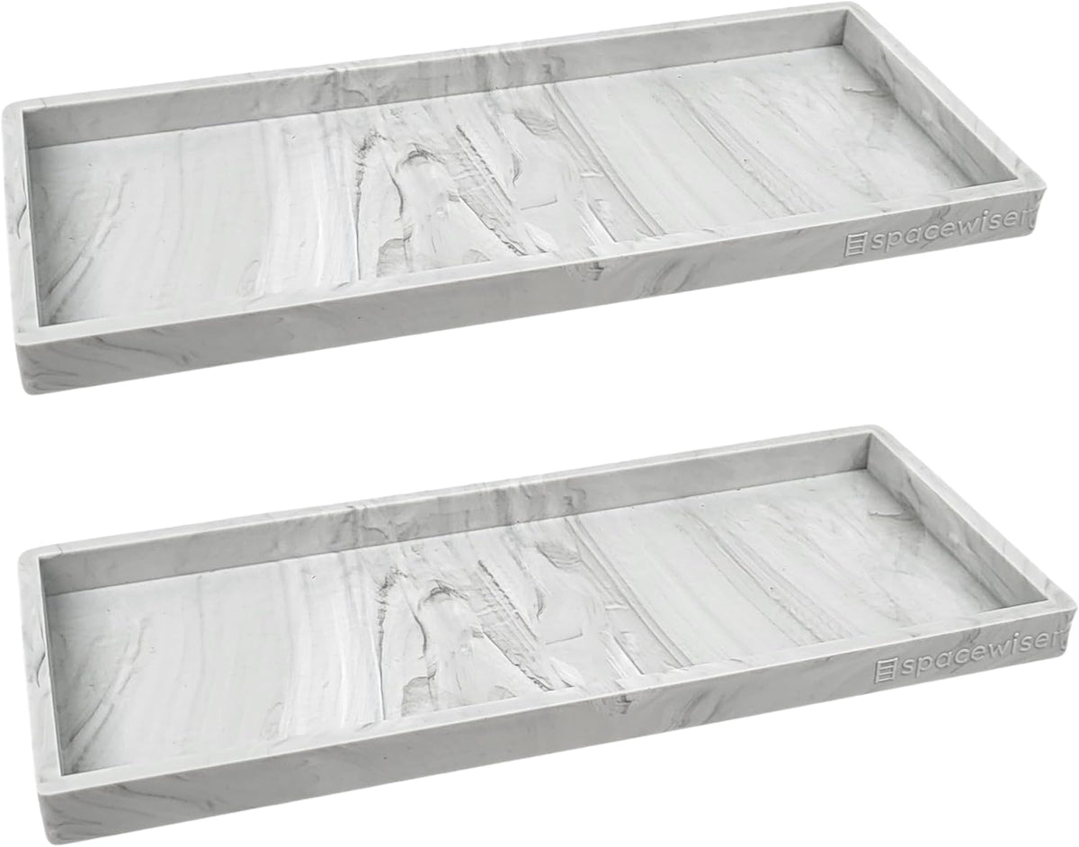 Countertop and Vanity Tray - 2 PC Large 11.7" Silicone Bathroom Trays, Counter Organizer, Dish Soap Sponge Holder Kitchen Sink Tray Organizer, Sink Caddy Toothbrush Key Kitchen Soap Trays