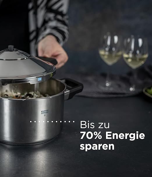 Kuhn Rikon Duromatic Stainless-Steel Saucepan Pressure Cooker - 7.4-Qt, Silver