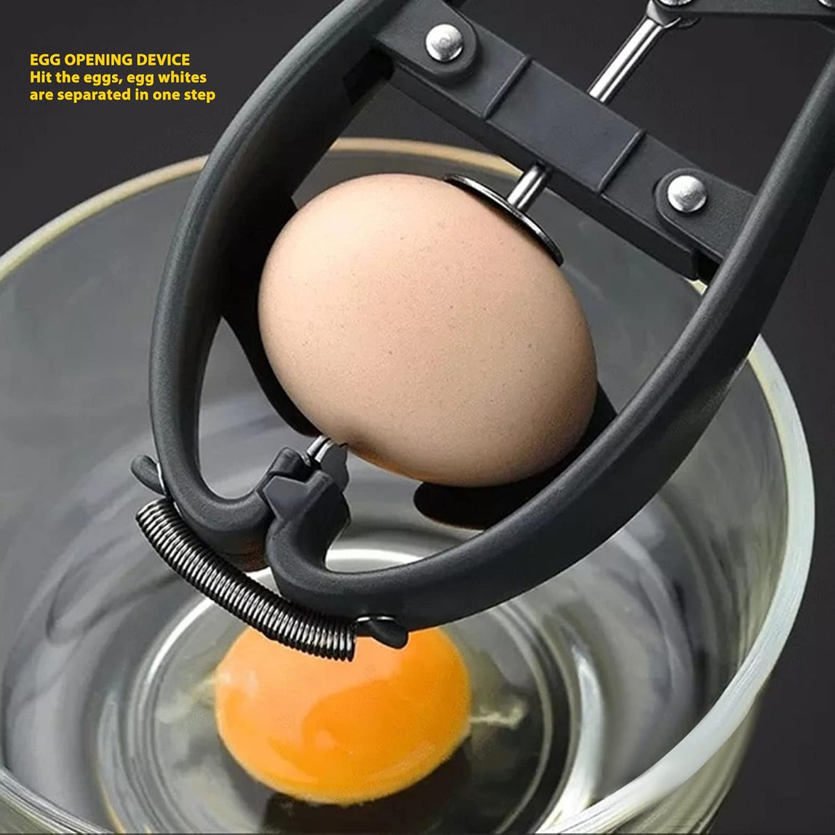 Egg Cracker, Automatic Stainless Steel Egg Opener Eggshell Cutter Tool Egg Yolk White Separator Egg Cracking Tool for Baking Cake, Creative Kitchen Tools