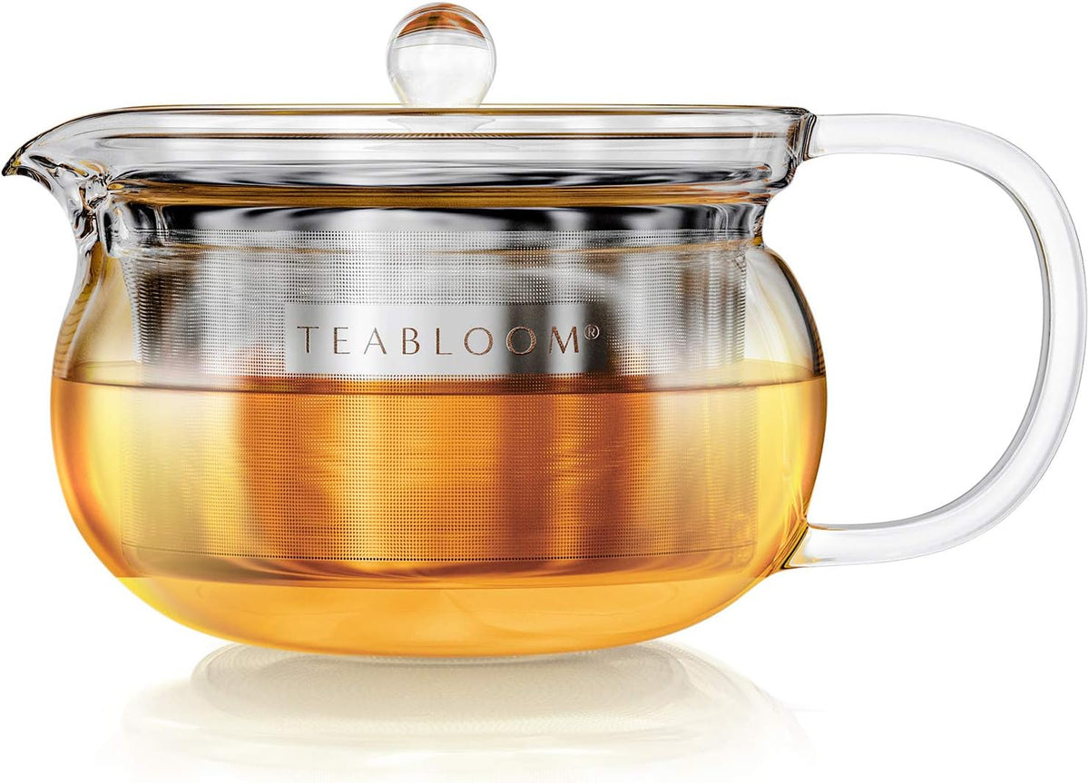 Teabloom Kyoto 2-in-1 Tea Kettle and Tea Maker – Glass Teapot with Removable Loose Tea Filter – Tea Connoisseur's Choice