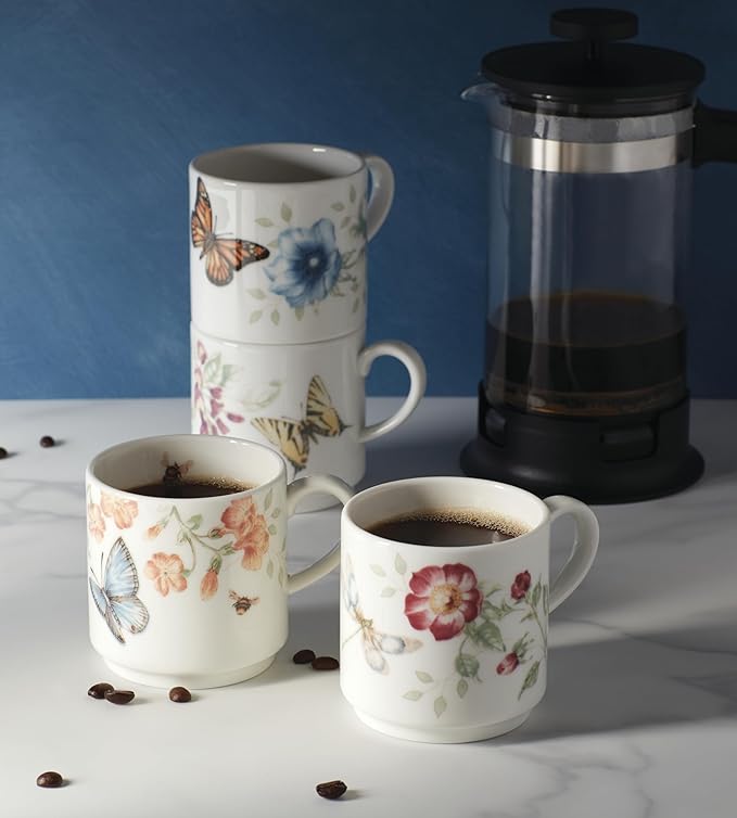 Lenox 890451 Butterfly Meadow 4-Piece Stacking Mug Set