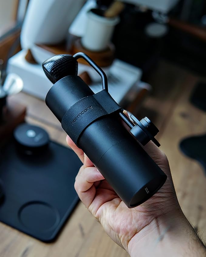 Normcore Manual Coffee Grinder V2-38mm Titanium Contemporary Conical Burr - Hand Grinder - Adjustable Settings - For Espresso, Aeropress, Pour over, French Press
