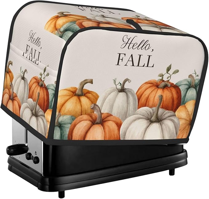 Toaster Cover 2 Slice Pumpkin Fall Autumn Thanksgiving Kitchen Small Appliance Covers with Pockets Dust and Fingerprint Protection