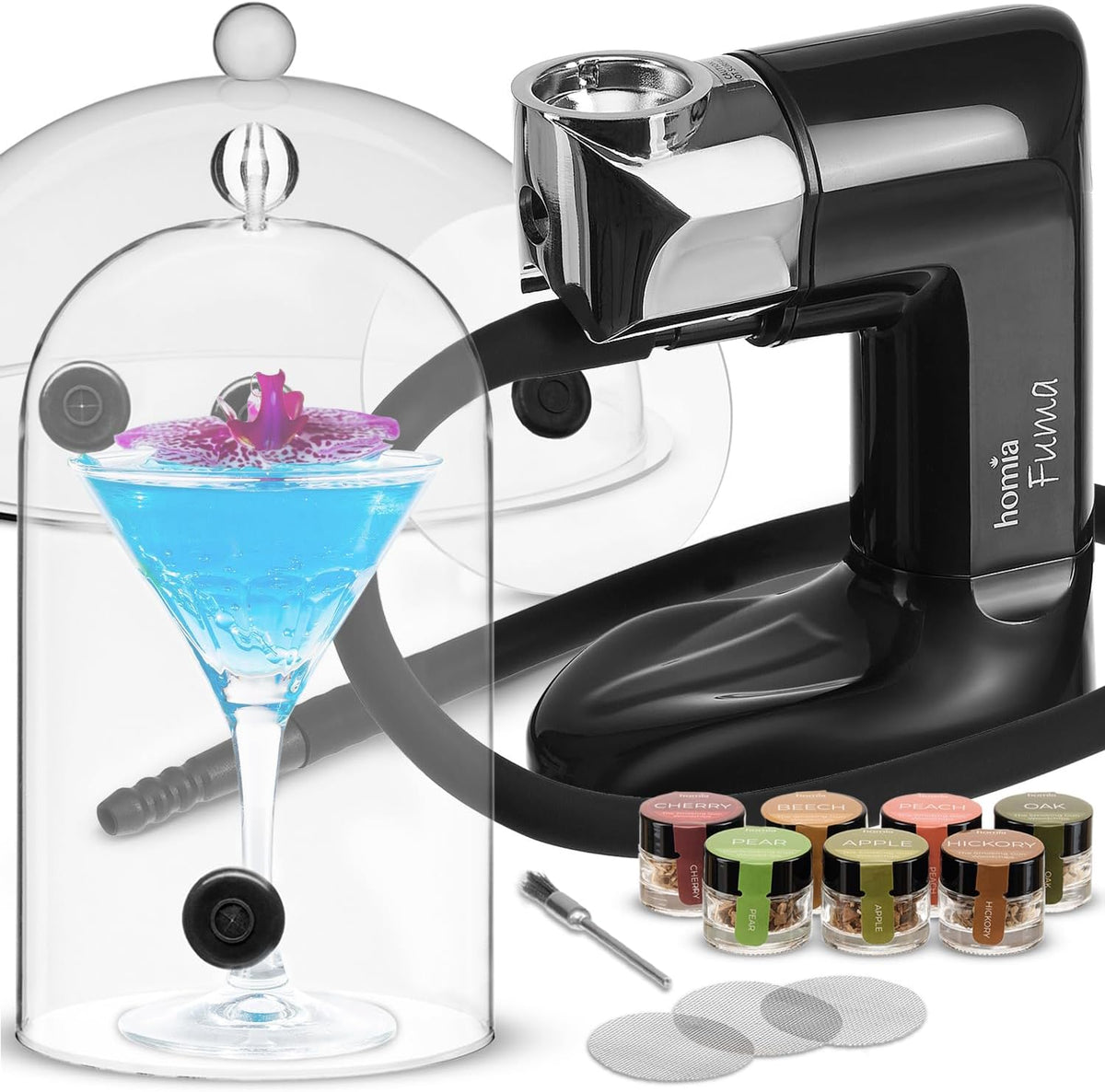 Cocktail Smoker Kit - Whiskey Smoker Kit - Smoke Infuser - Universal Kit, 14 PCS, Smoker Machine with Accessories and Wood Chips - Indoor Smoker - Gift for Men