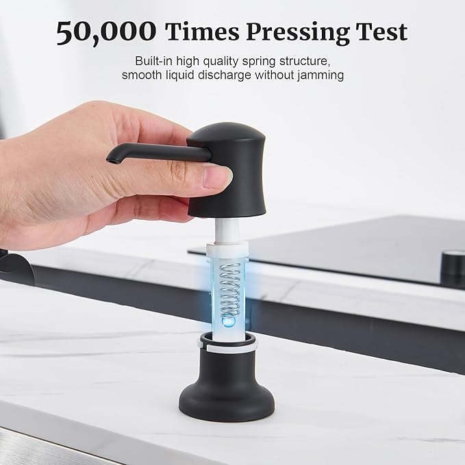 Ultimate Unicorn Soap Dispenser (Matte Black) for Kitchen Sink, with Liquid Hand & Dish Bottle.