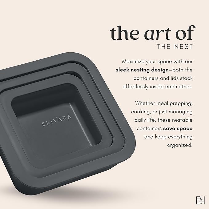 Ceramic Coated Glass Food Storage Container | No PTFE, PFOA, PFAS, and BPA | Reusable Non Toxic Meal Prep Container with Glass Lid | Easy To Store | 11 Cup Rectangle [Onyx]