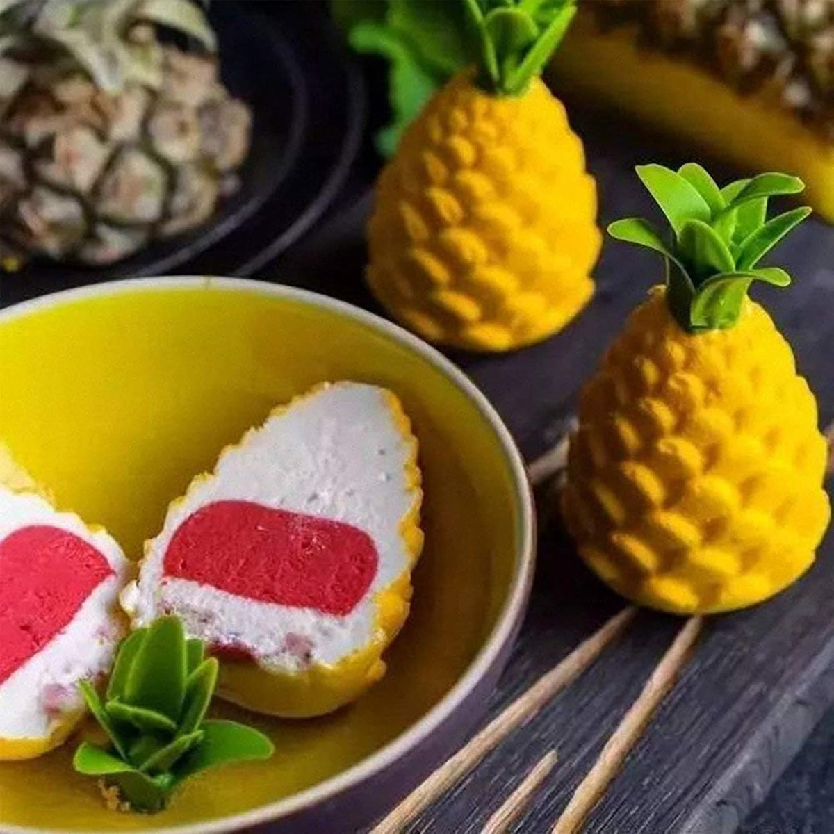 OCPO KITCHEN 3D Pinecone Silicone Mold for Baking Mousse Cake, French Dessert, Soap, Candles, Christmas Cake Decorating Mold, Pinecone Shape (8-Cavity)