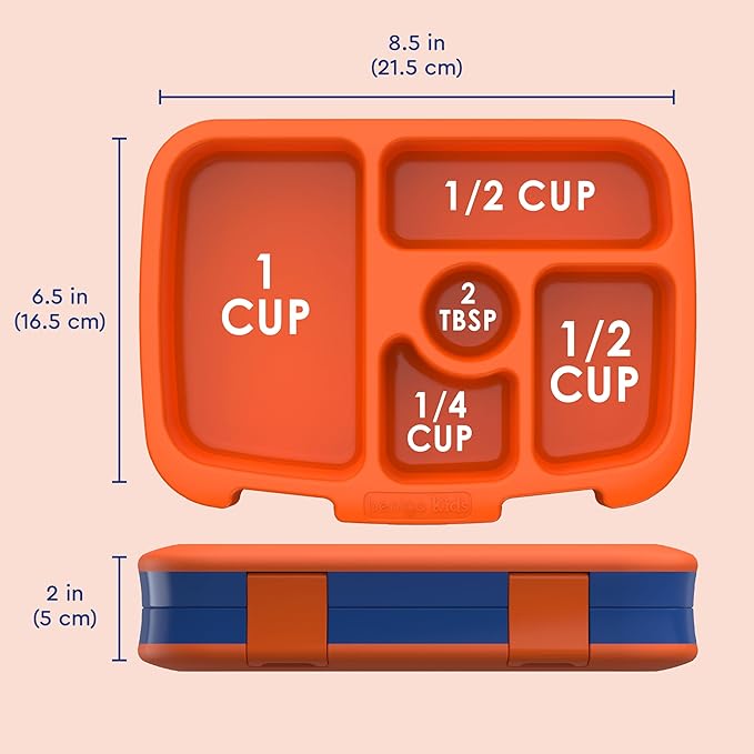 Bentgo Kids Prints Leak-Proof, 5-Compartment Bento-Style Kids Lunch Box - Ideal Portion Sizes for Ages 3-7, Durable, Drop-Proof, Dishwasher Safe, & PFAS & BPA-Free Materials (Sports)
