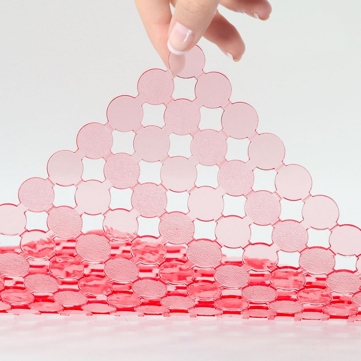 Qulable 2Pack Kitchen Sink Mat for Stainless Steel/Ceramic Sinks, PVC Eco-friendly Protectors for Bottom of Kitchen Sink, Adjustable, Fast Draining, Dots Design, 11.8x15.7 (Pink)