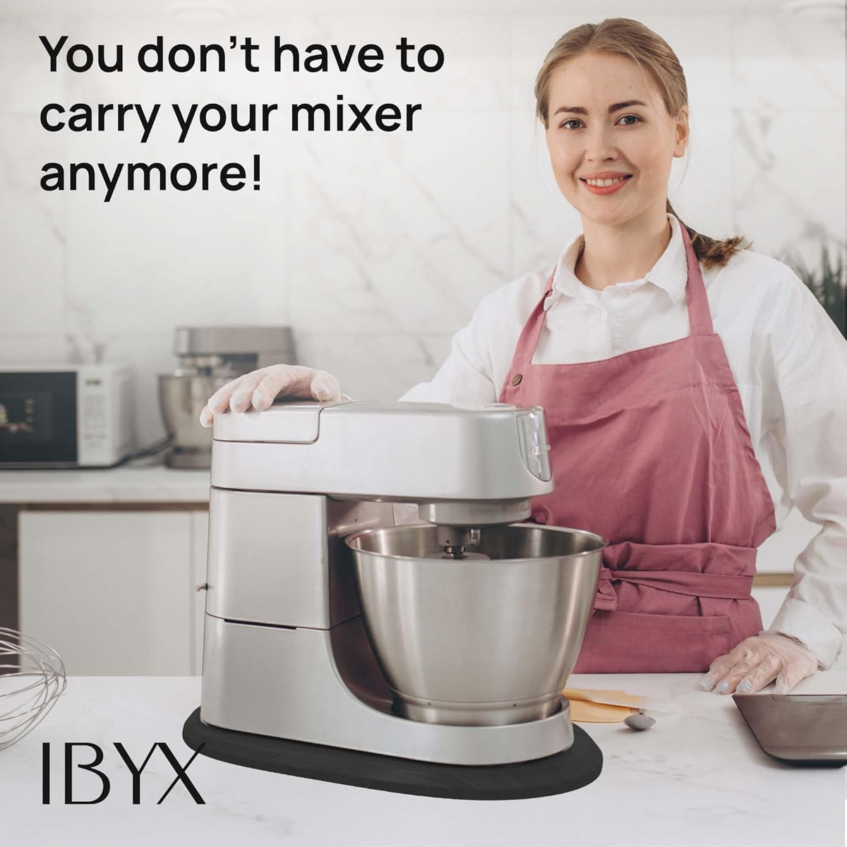 Ibyx Elegant Sliding Tray - Compatible with 5.5 Qt KitchenAid Stand Mixers and Other Heavy Appliances (Black)