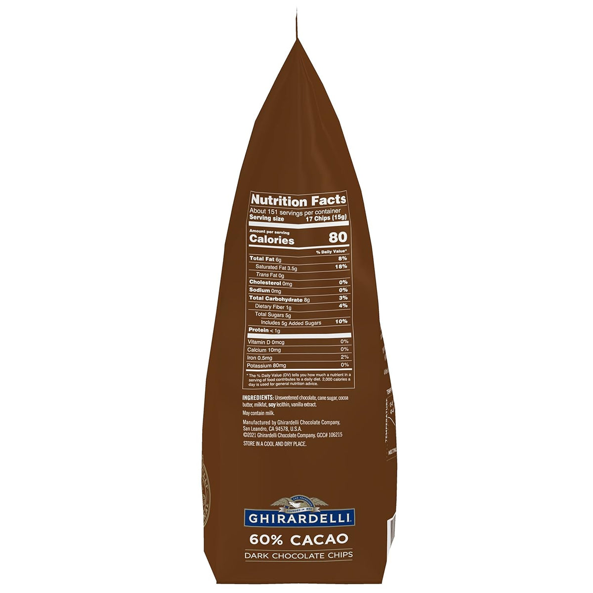 Ghirardelli Chocolate Company 60% Cacao Dark Chocolate Chips, 5lb (Pack of 2)