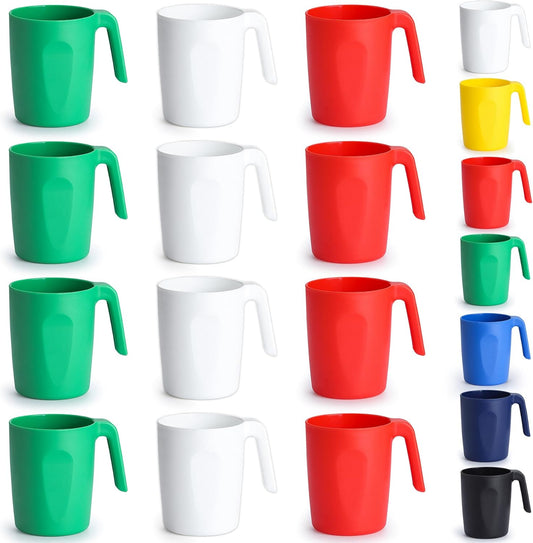 Kyraton Plastic Mug Set 12 Pieces, IT Color Unbreakable And Reusable Light Weight Travel Coffee Mugs Espresso Cups Easy to Carry And Clean, Dishwasher Safe