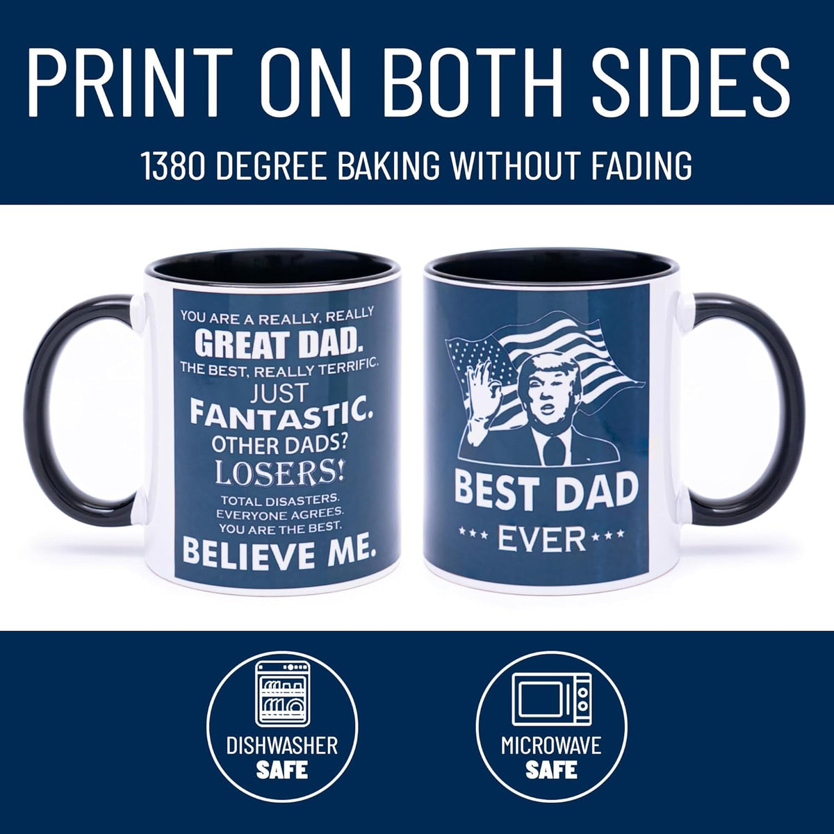 decorluxes Best Dad Ever Mug 11oz Funny Coffee Mug, Gift For Father's Day, Birthday for Dad, Papa, or Daddy from Son, Daughter, or Wife