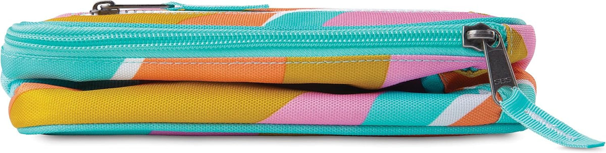 PackIt Freezable Classic Lunch Box, Retro Wave, Built with ECOFREEZE Technology, Fully Freezable, Collapsible, Reusable, With Zip Front Pocket and Buckle Handle, Designed for Fresh Lunch On the Go
