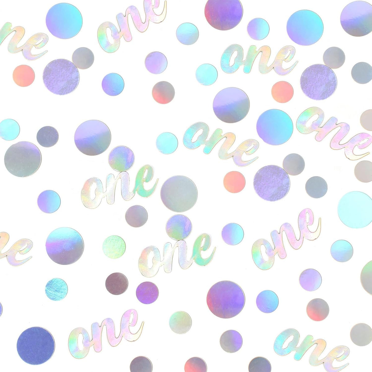 One Birthday Confetti Iridescent Baby First Birthday Decorations Circle Table Scatter Baby Shower The First Year Anniversary Party Table Decor Supplies 300PC